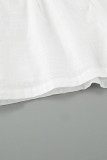 Casual Simplicity Solid Buttons Fold V Neck Loose Rompers