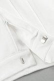 Casual British Style Solid Pocket Loose Straight Solid Color Bottoms