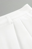 Casual British Style Solid Pocket Loose Straight Solid Color Bottoms