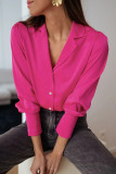 Elegant Simplicity Solid Patchwork Turn-back Collar Tops