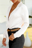 Elegant Simplicity Solid Patchwork Turn-back Collar Tops