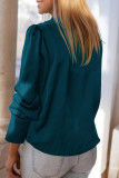 Elegant Simplicity Solid Patchwork Turn-back Collar Tops