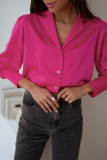 Elegant Simplicity Solid Patchwork Turn-back Collar Tops