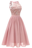 Celebrities Elegant Solid Lace V Neck Princess Dresses