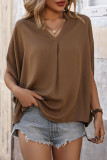 Elegant Simplicity Solid Fold V Neck Tops