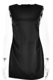Sweet Elegant Solid Backless With Bow O Neck One Step Skirt Dresses