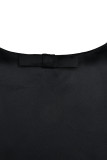 Sweet Elegant Solid Backless With Bow O Neck One Step Skirt Dresses