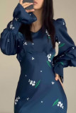 Celebrities Elegant Floral V Neck Dresses