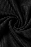 Casual Simplicity Solid Pocket Zipper O Neck Regular Jumpsuits