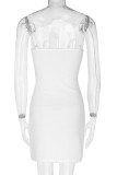 Sexy Solid Backless U Neck Sling Dress Dresses