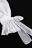 Celebrities Elegant Solid Frenulum Square Collar A Line Dresses
