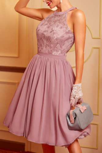 Celebrities Elegant Solid Lace V Neck Princess Dresses