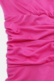 Sexy Solid Fold Strapless Sleeveless Dress Dresses