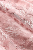Celebrities Elegant Solid Lace V Neck Princess Dresses