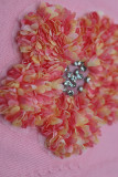 Sweet Solid Appliques Contrast O Neck Tops