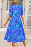 Bohemian Elegant Floral Contrast V Neck A Line Dresses