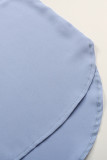 Casual Simplicity Solid Buttons Fold V Neck Tops