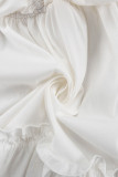 Elegant Solid Frenulum Flounce V Neck Ball Gown Dresses
