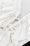 Elegant Solid Frenulum Flounce V Neck Ball Gown Dresses