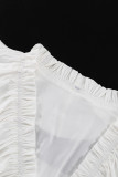 Elegant Solid Frenulum Flounce V Neck Ball Gown Dresses