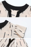 Casual Striped Flounce Cross Straps V Neck Tops
