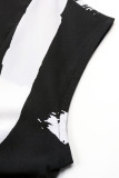 Casual Simplicity Geometric Print O Neck Tops
