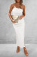 Sexy Simplicity Solid Strapless One Step Skirt Dresses