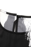 Casual Simplicity Geometric Print O Neck Tops
