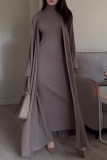 Celebrities Elegant Solid Turtleneck Long Sleeve Two Pieces