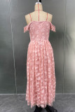 Elegant Solid Jacquard Zipper Off the Shoulder A Line Dresses