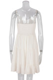 Sexy Simplicity Solid Flounce V Neck Sling Dresses