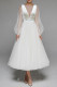 Elegant Solid Embroidered Mesh V Neck Evening Dresses