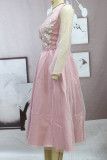Elegant Solid Embroidered Mesh V Neck Evening Dresses