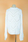 Street Solid Hollowed Out Patchwork O Neck Tops