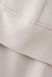 Casual Solid Slit Half A Turtleneck Sleeveless Two Pieces