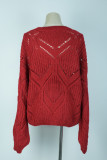 Street Solid Hollowed Out Patchwork O Neck Tops