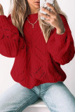 Street Solid Hollowed Out Patchwork O Neck Tops