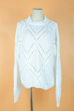 Street Solid Hollowed Out Patchwork O Neck Tops