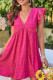 Sweet Solid Flounce V Neck A Line Dresses