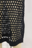 Sexy Solid Hollowed Out Slit Swimwears Cover Up