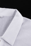 Casual Solid Buckle Flounce Turndown Collar Long Sleeve Two Pieces