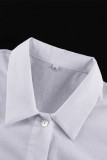 Casual Solid Buckle Flounce Turndown Collar Long Sleeve Two Pieces