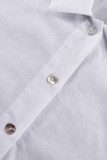 Casual Solid Buckle Flounce Turndown Collar Long Sleeve Two Pieces