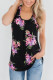 Casual Floral Patchwork U Neck Tops