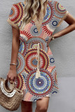 Casual Floral Frenulum V Neck A Line Dresses