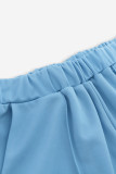 Elegant Solid Bandage O Neck Short Sleeve Two Pieces