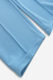 Elegant Solid Bandage O Neck Short Sleeve Two Pieces