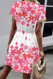 Casual Floral Frenulum V Neck A Line Dresses