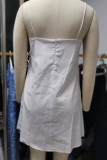 Casual Solid Backless Sling Dresses