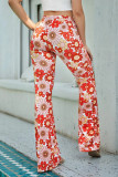 Casual Vacation Print Flowers Regular Mid Waist Speaker Full Print Bottoms